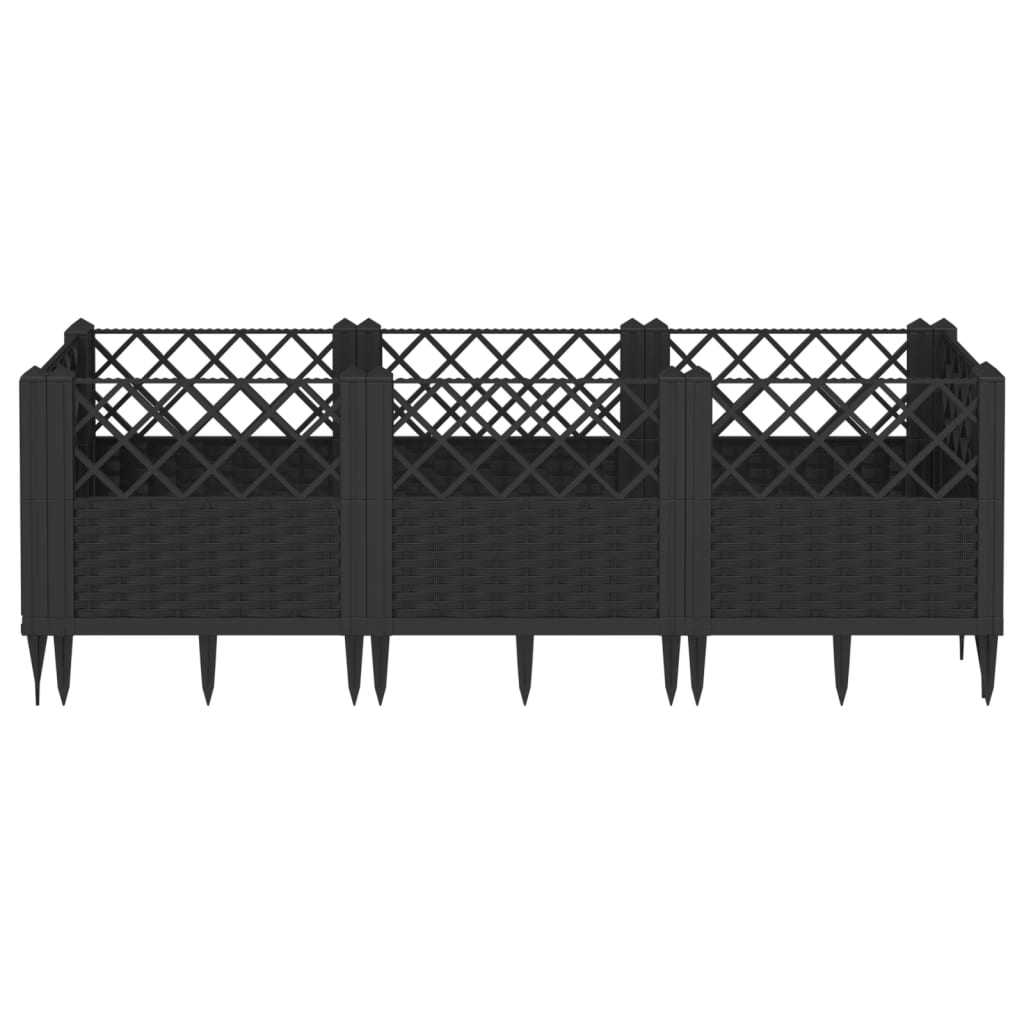 Boîte de planification Vidaxl avec broches 123.5x43.5x43,5 cm Black en polypropène