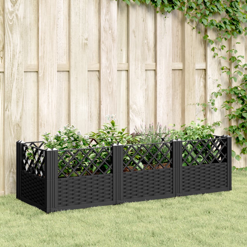 Boîte de planification Vidaxl avec broches 123.5x43.5x43,5 cm Black en polypropène