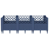 Vidaxl plantenbak met pinnen 123,5x43,5x43,5 cm polypropeen blauwgrijs