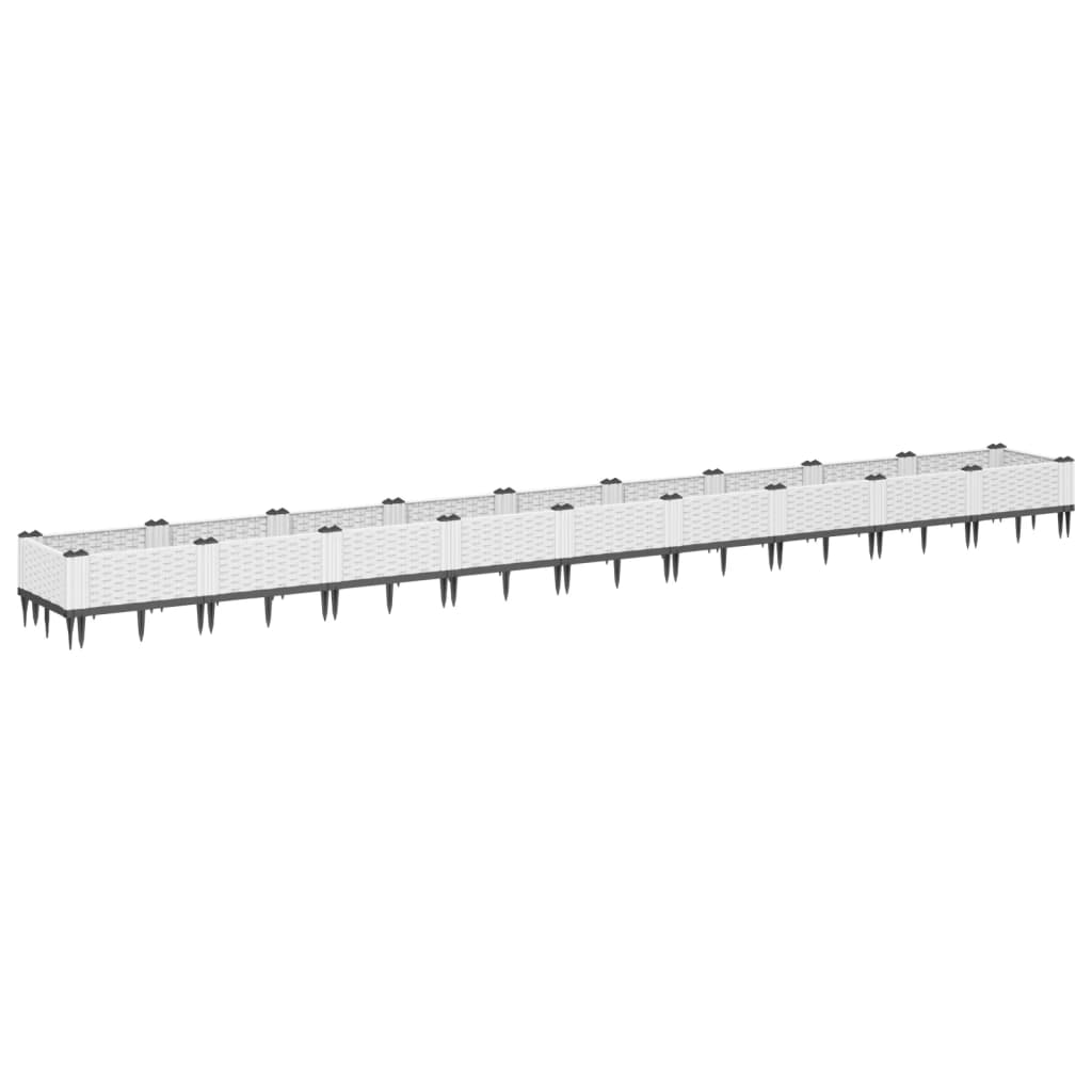 Vidaxl Planning Box con pines 362.5x42.5x28.5 cm Polypropene White