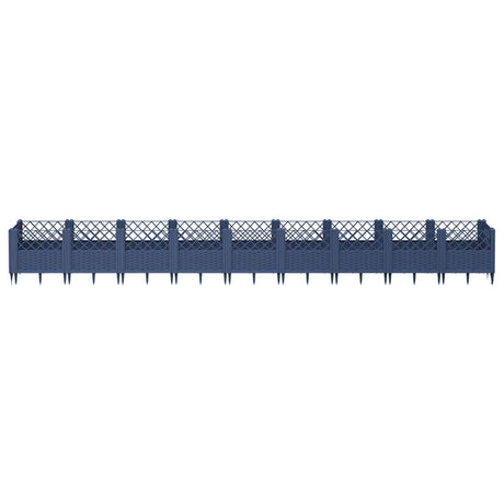 Vidaxl plantenbak met pinnen 363,5x43,5x43,5 cm polypropeen blauwgrijs