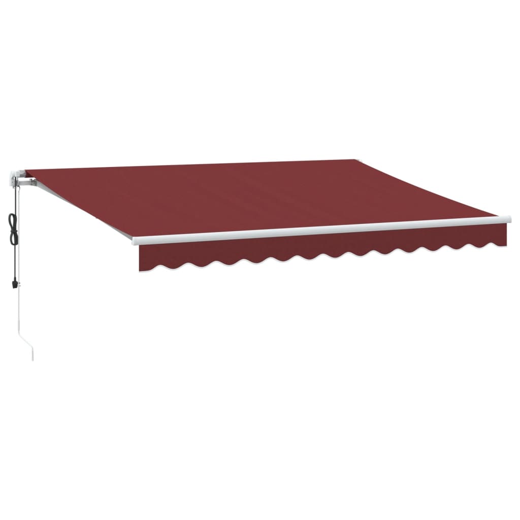 Vidaxl luifel exponierbar mit LED 350x250 cm Bordeaux rot