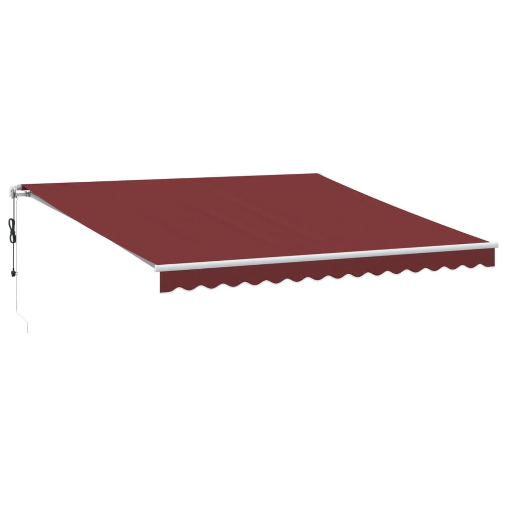 Vidaxl Luifel automatically extendable with LED 400x350 cm Bordeaux red