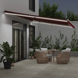 Bidaxl Luifel manuellt utdragbar med LED 600x350 cm Bordeaux Red