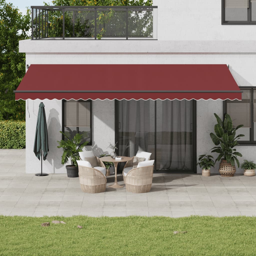 Vidaxl Luifel manually extends 600x350 cm Bordeaux red