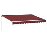 Vidaxl luifel handmatig uittrekbaar 350x250 cm bordeauxrood