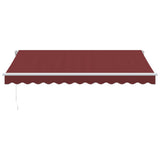 Vidaxl luifel handmatig uittrekbaar 350x250 cm bordeauxrood