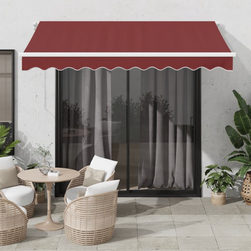 Vidaxl luifel erstreckt sich manuell 300x250 cm Bordeaux rot