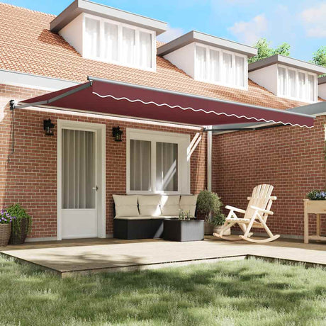 Vidaxl luifel handmatig uittrekbaar 450x300 cm bordeauxrood