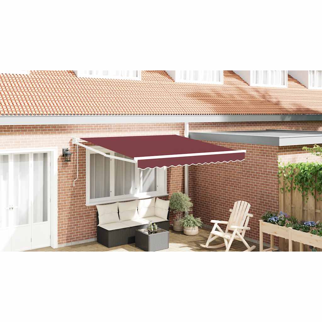 Vidaxl luifel automatisch uittrekbaar 300x250 cm bordeauxrood