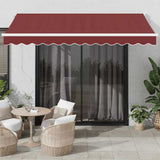 Vidaxl luifel automatisch uittrekbaar 350x250 cm bordeauxrood