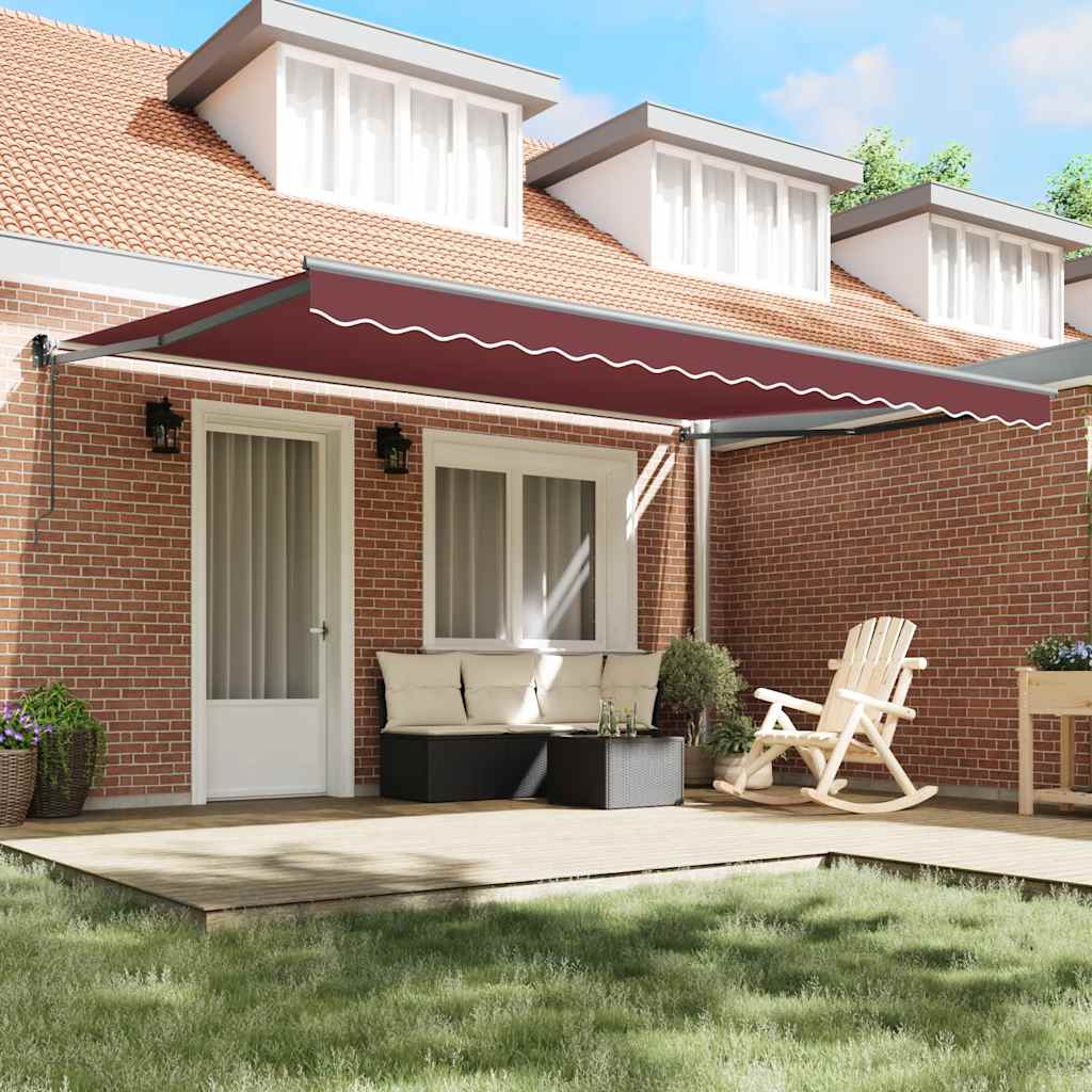 Vidaxl luifel automatisch uittrekbaar 450x300 cm bordeauxrood