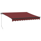 Bidaxl Luifel manuellt utdragbar med lysdioder 300x250 cm Bordeaux Red