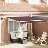 Vidaxl luifel handmatig uittrekbaar met led's 300x250 cm bruin