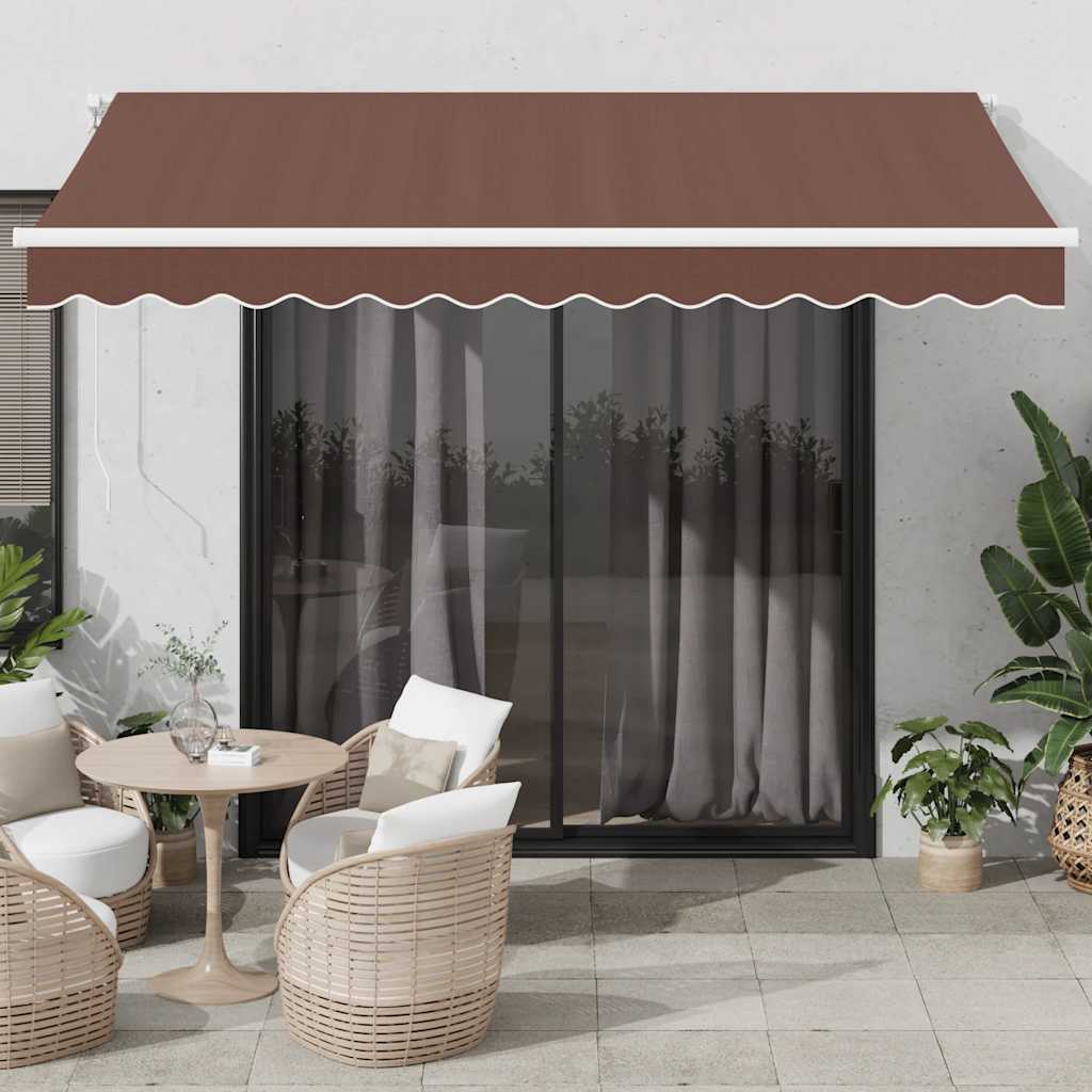 Vidaxl luifel handmatig uittrekbaar met led 350x250 cm bruin