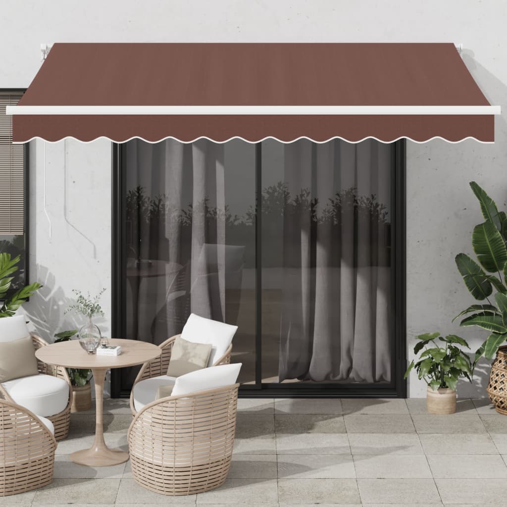 Vidaxl Luifel automatically extendable with LED 350x250 cm brown