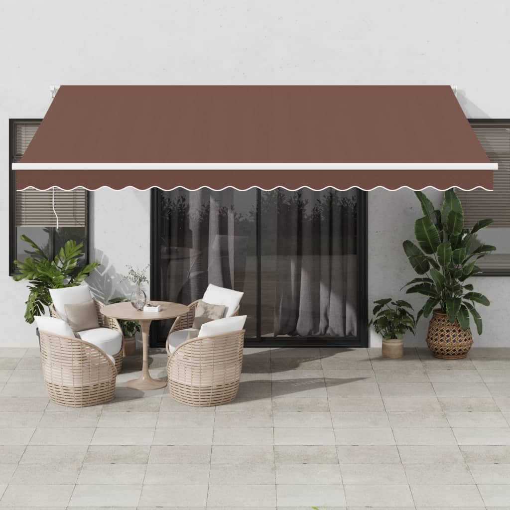 Vidaxl Luifel se puede extender automáticamente con LED 450x300 cm Brown