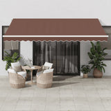 Vidaxl Luifel manually extendable with LED 450x350 cm brown