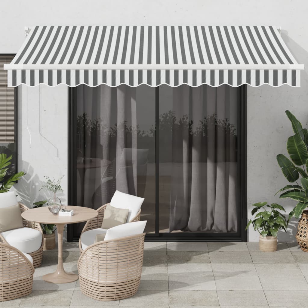 Vidaxl luifel automatisch uittrekbaar led 350x250 cm antraciet en wit