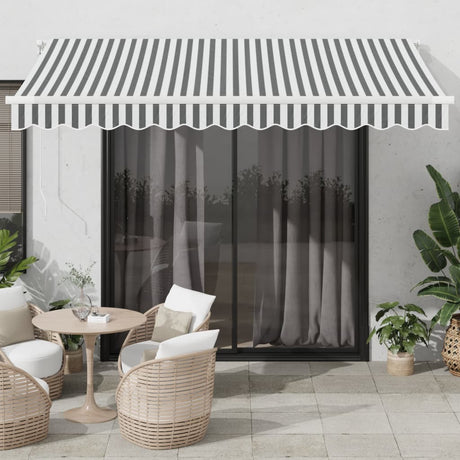 Vidaxl luifel automatisch uittrekbaar led 350x250 cm antraciet en wit