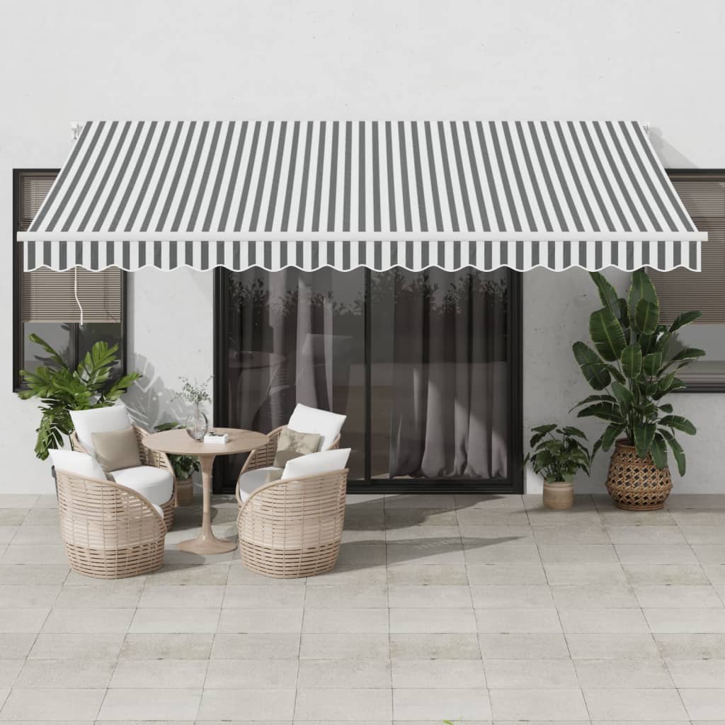 Vidaxl Luifel manually extendable and LED 450x350 cm Anthracite and white