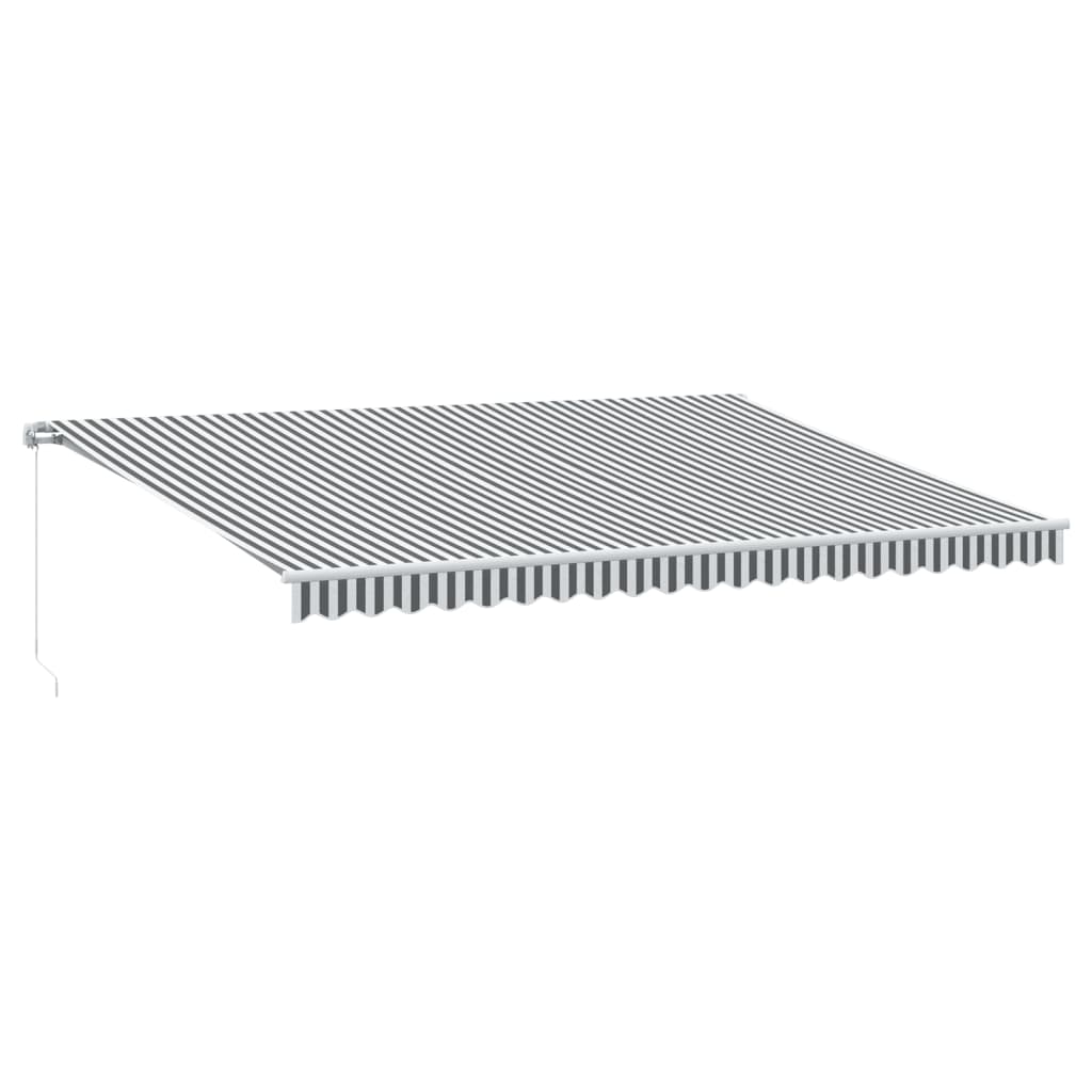 Vidaxl Luifel extensible manuellement et LED 500x350 cm anthracite et blanc