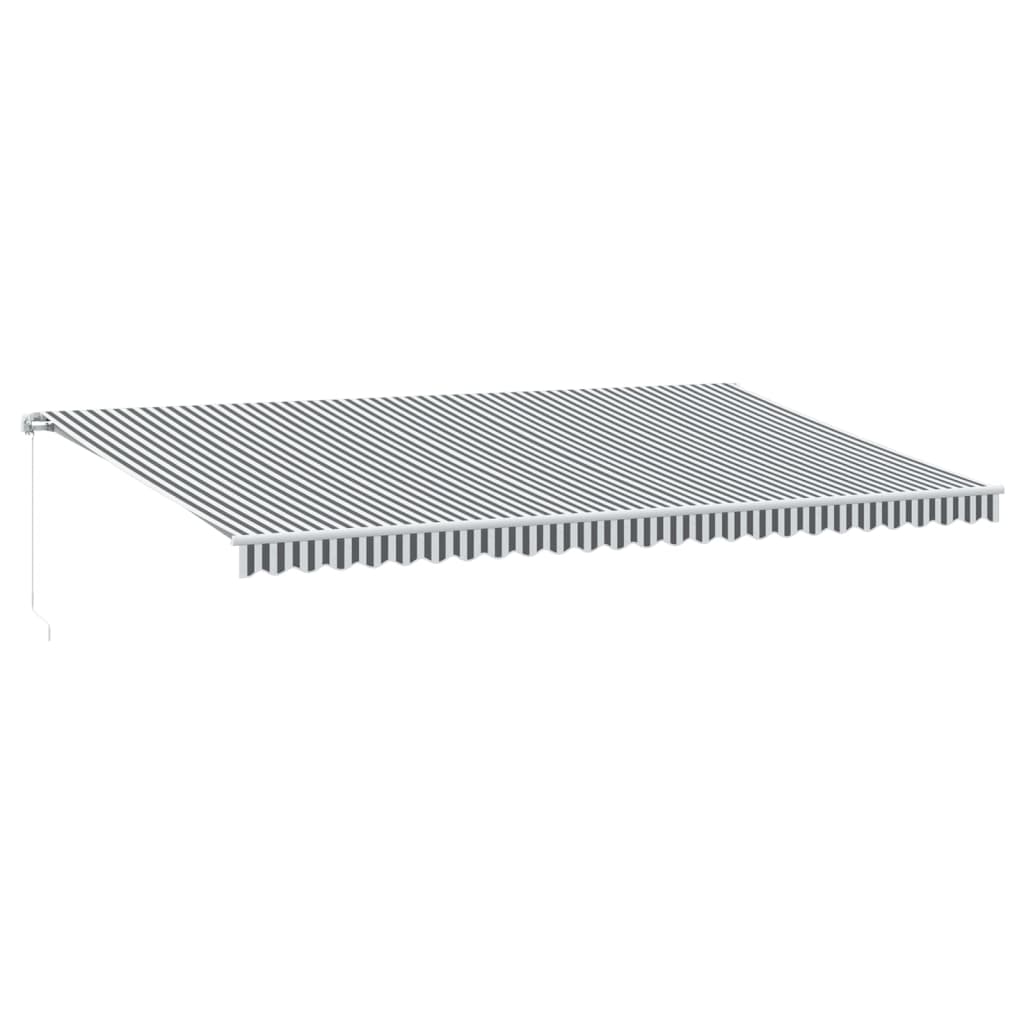 Vidaxl Luifel extensible manuellement et LED 600x350 cm anthracite et blanc