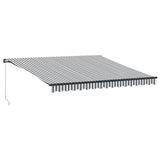 Vidaxl luifel extensible manuellement et LED 400x350 cm anthracite et blanc