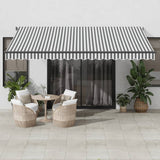 Vidaxl Luifel manually extendable and LED 450x350 cm Anthracite and white