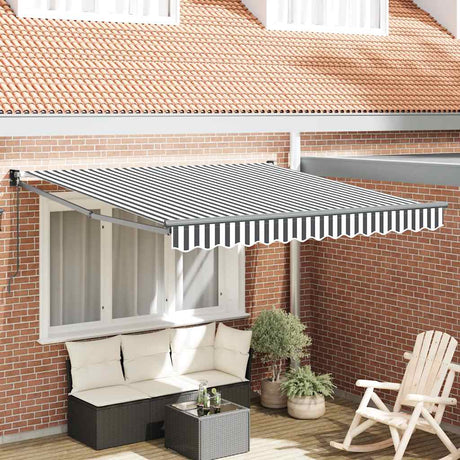 Vidaxl luifel uittrekbaar 3x2,5 m stof en aluminium antraciet en wit
