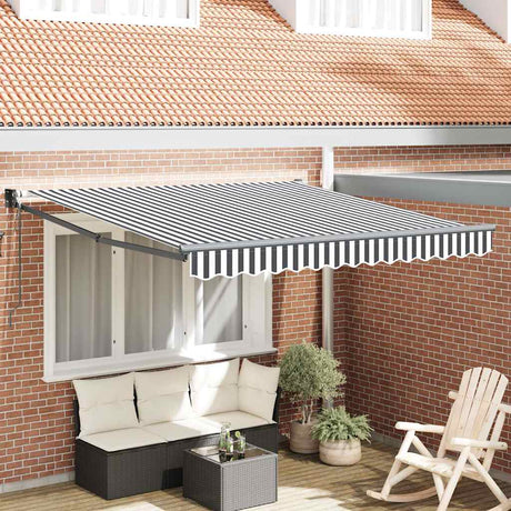 Vidaxl luifel uittrekbaar 3x2,5 m stof en aluminium antraciet en wit