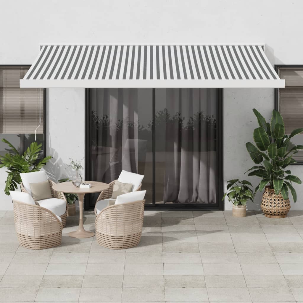 Vidaxl Luifel extensible 4x3 m poussière et anthracite en aluminium et blanc