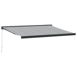 Vidaxl Luifel extensible 4x3 m poussière et anthracite en aluminium et blanc