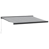 Vidaxl Luifel extensible 4,5x3 m poussière et anthracite en aluminium et blanc