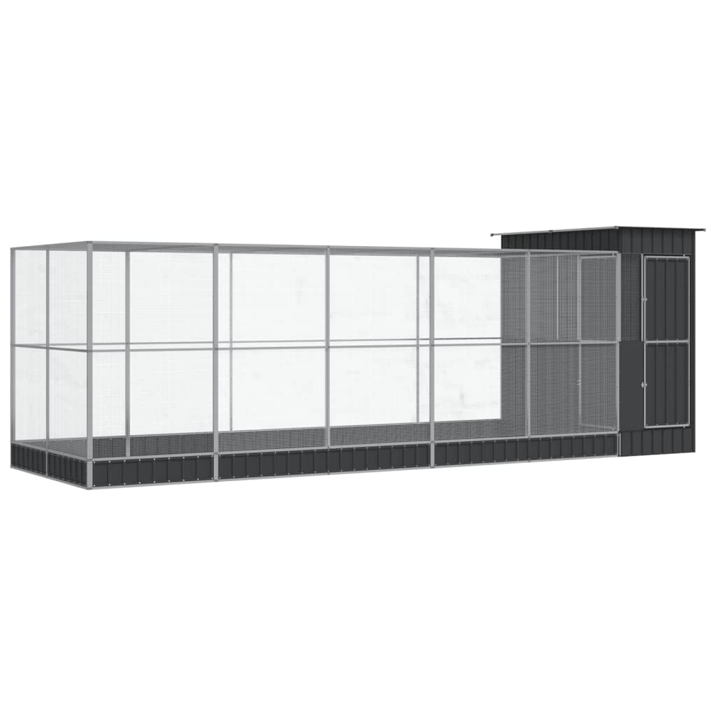 VIDAXL VIGIARY mit Ausdehnung 623x203x216 cm Stahl Silber gefärbt