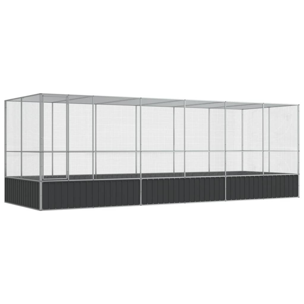 Vidaxl voliéra s prodloužením 625x207x212 m Steel Silver Colored