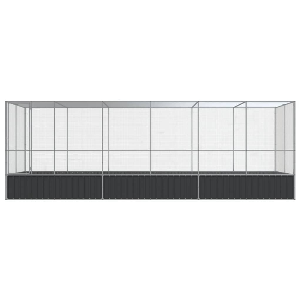 Vidaxl voliéra s prodloužením 625x207x212 m Steel Silver Colored