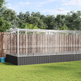 Vidaxl aviary with extension 832x207x212 m steel silver colored