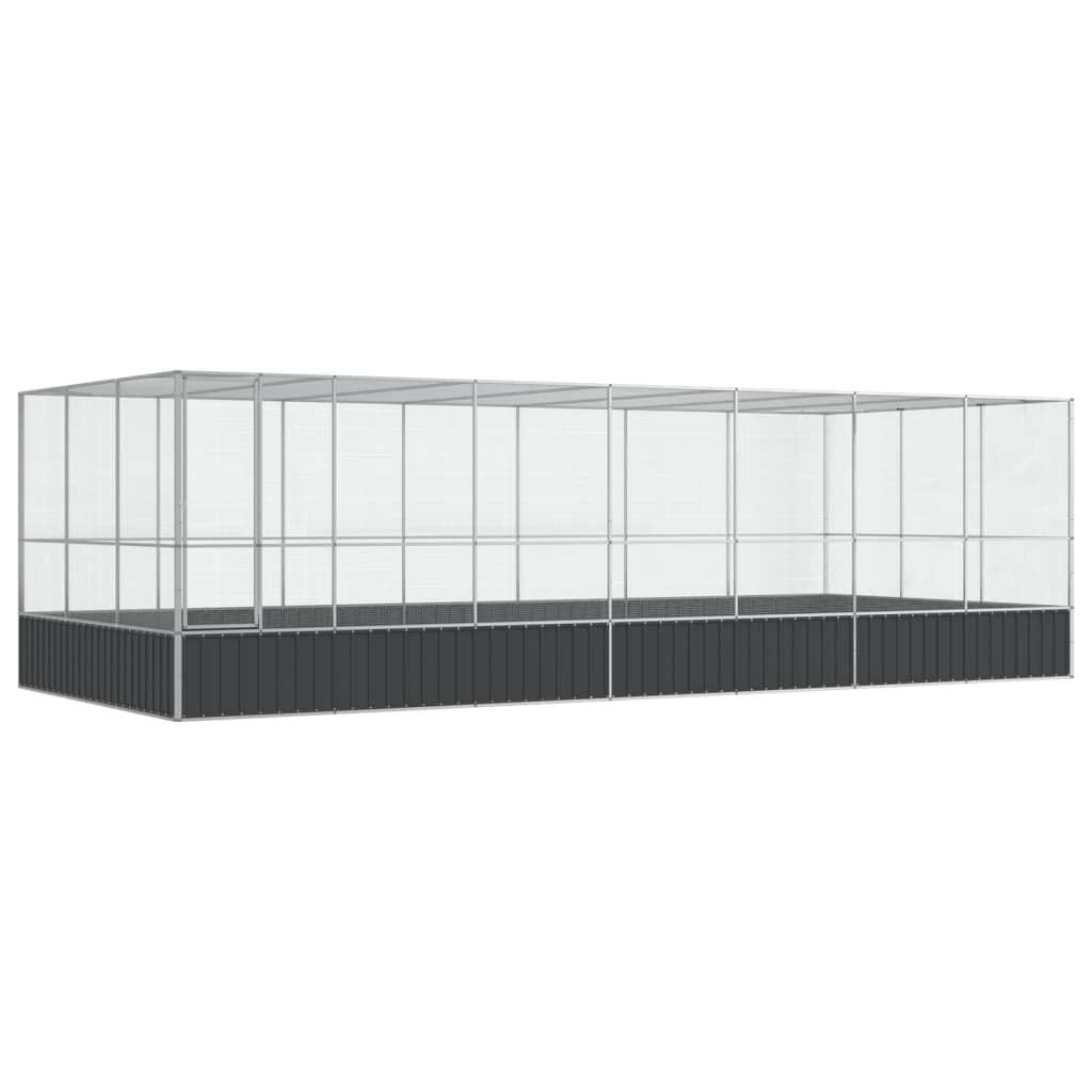 Vidaxl aviary with extension 725x307x212 m steel silver colored