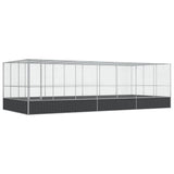 Vidaxl aviary with extension 725x307x212 m steel silver colored