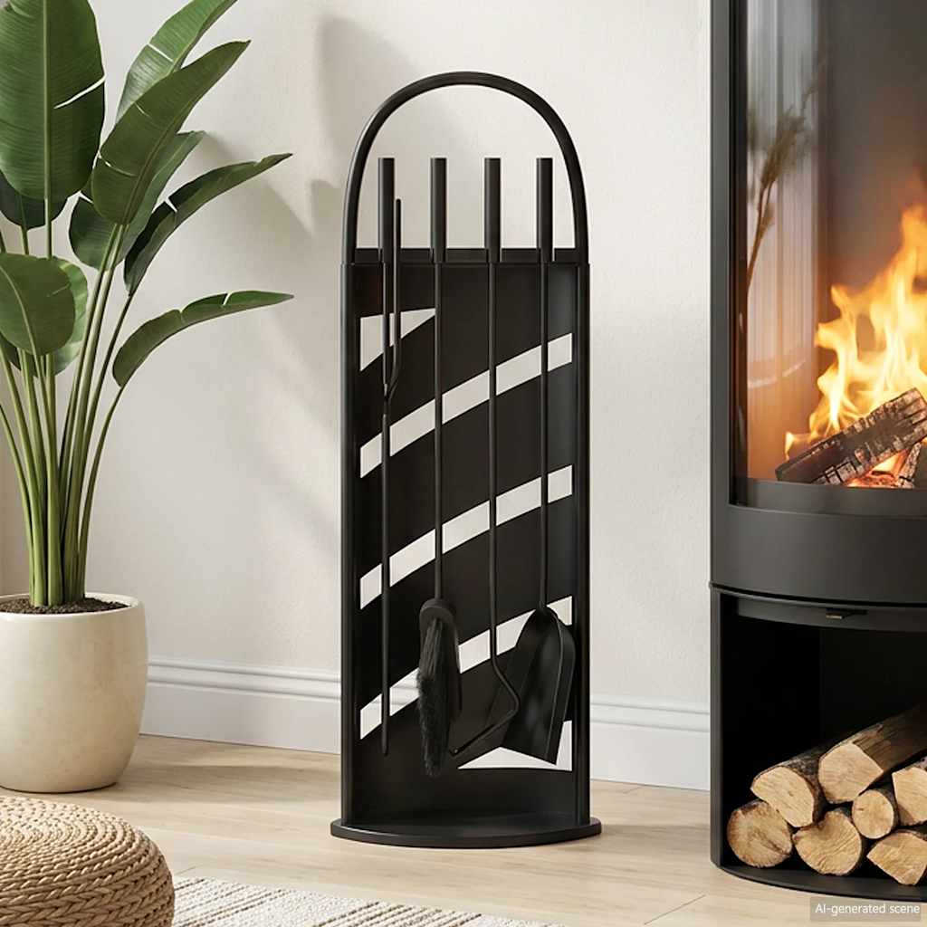 Vidaxl 5-delige openhaardgereedschapset 23x15x66 cm staal