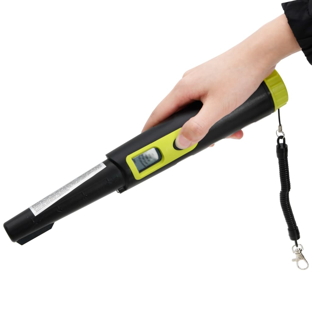 Détecteur de métal Pinpointer Vidaxl avec écran LCD noir et jaune