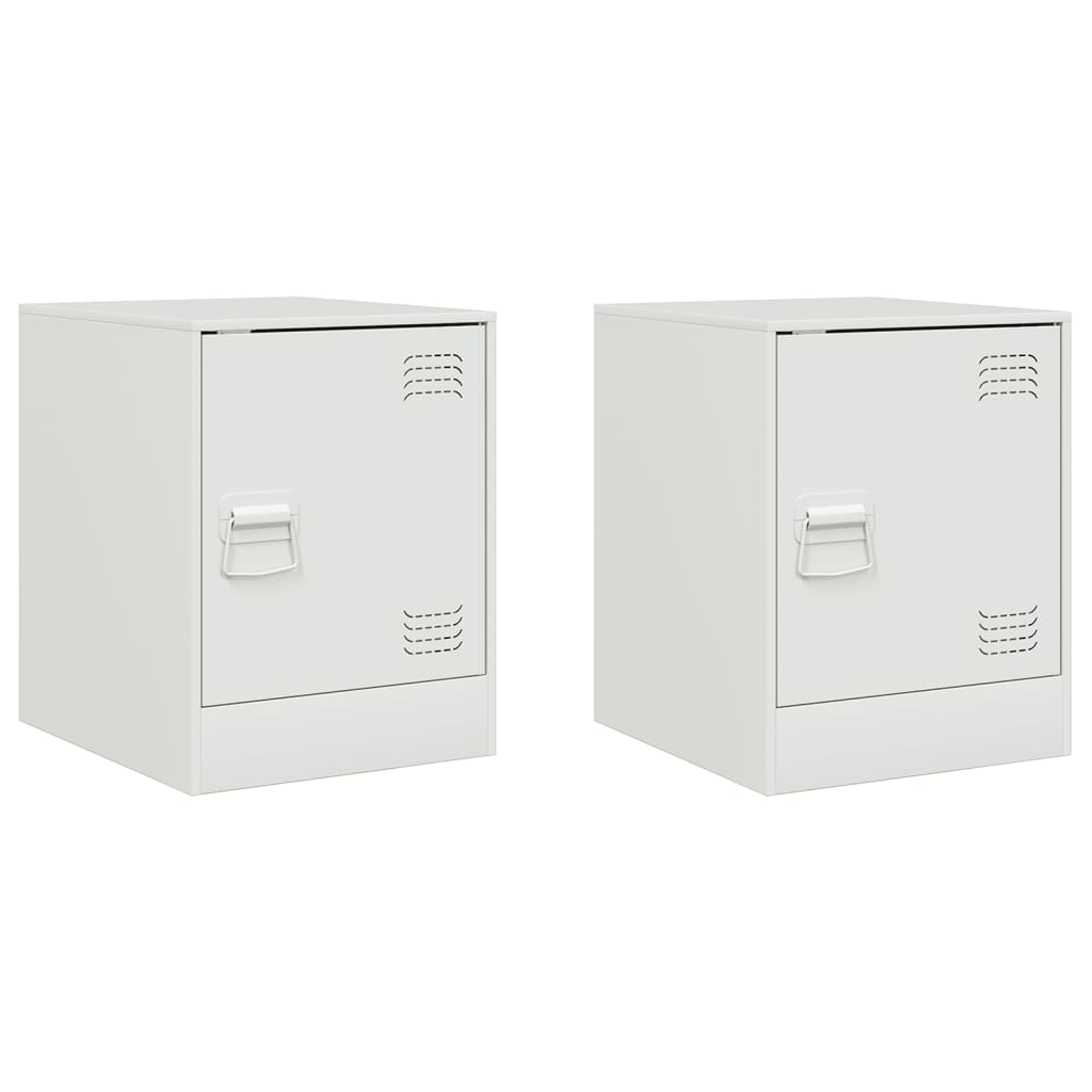 Vidaxl nachtkastjes 2 st 34,5x39x44 cm staal wit