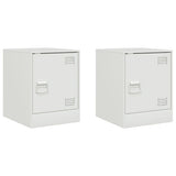 Vidaxl nachtkastjes 2 st 34,5x39x44 cm staal wit