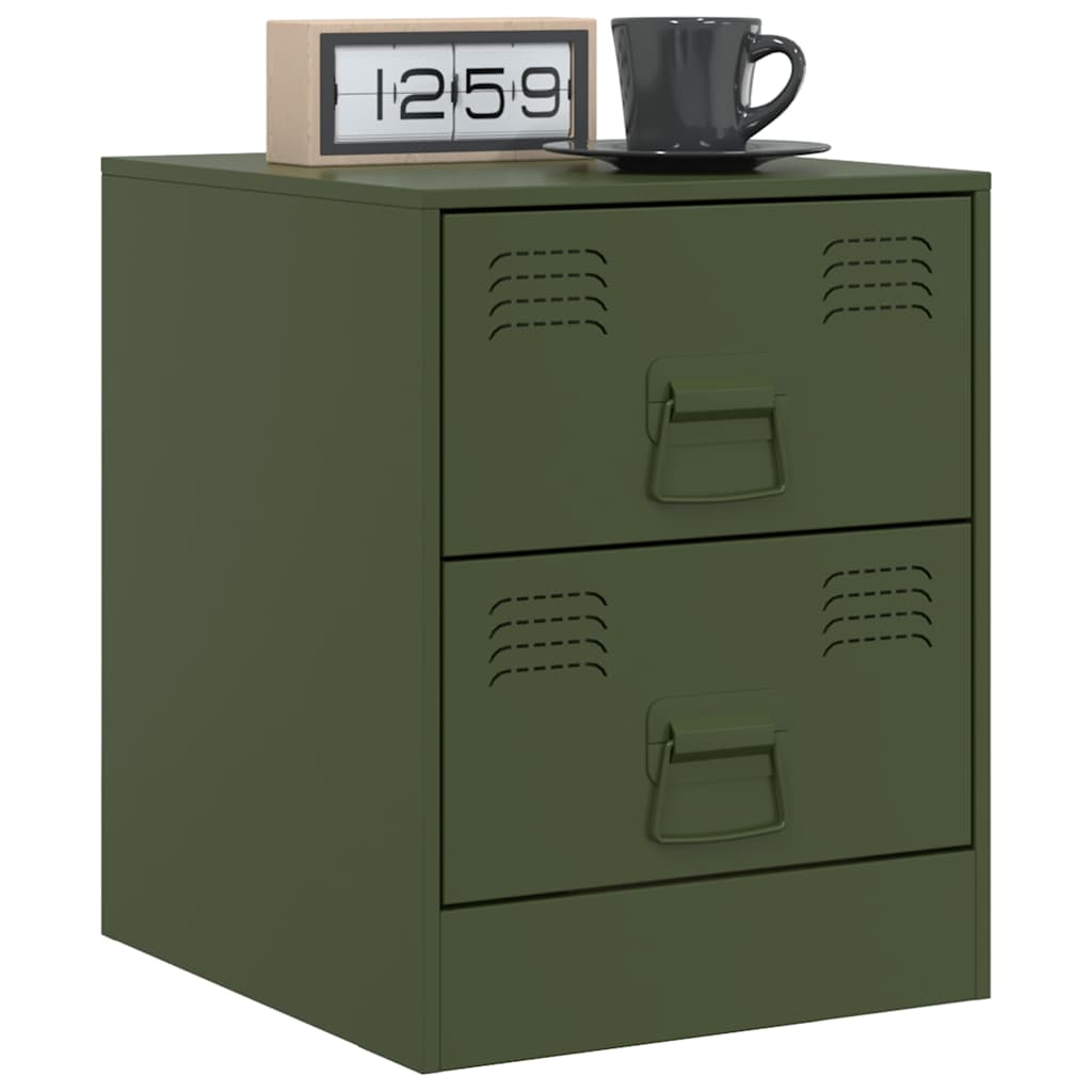 Vidaxl nachtkastjes 2 st 34,5x39x44 cm staal groen