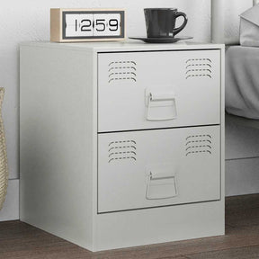 Vidaxl nachtkastje 34,5x39x44 cm staal wit