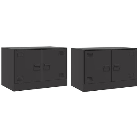 Vidaxl tv-meubelen 2 st 67x39x44 cm staal zwart