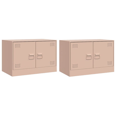 Vidaxl tv-meubelen 2 st 67x39x44 cm staal roze