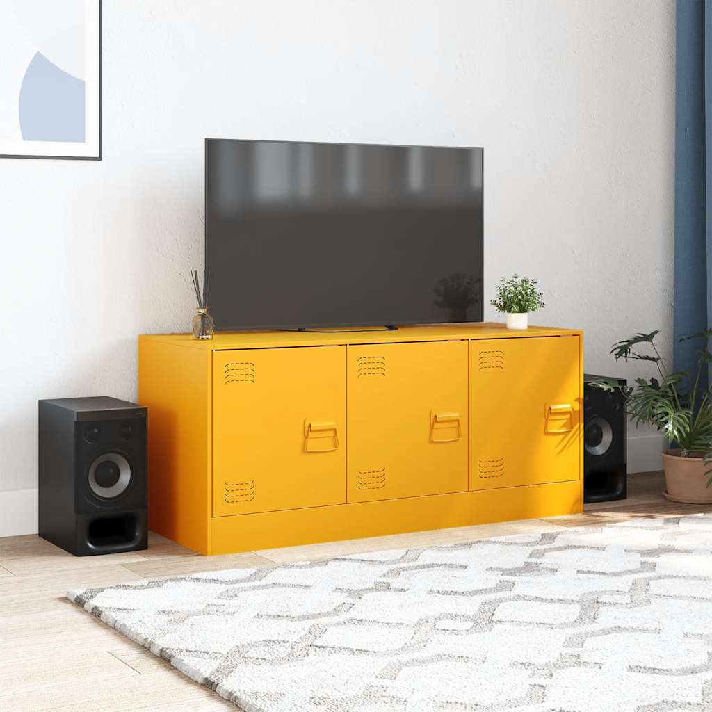 Vidaxl tv-meubel 99x39x44 cm staal mosterdgeel