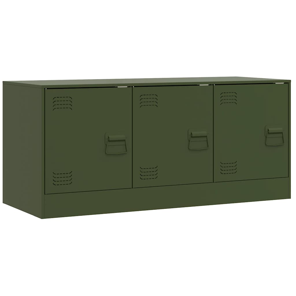 Vidaxl tv-meubel 99x39x44 cm staal olijfgroen